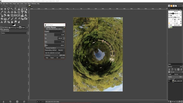 The Little Planet Effect in GIMP