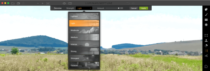 Noise Reduction Options in Luminar